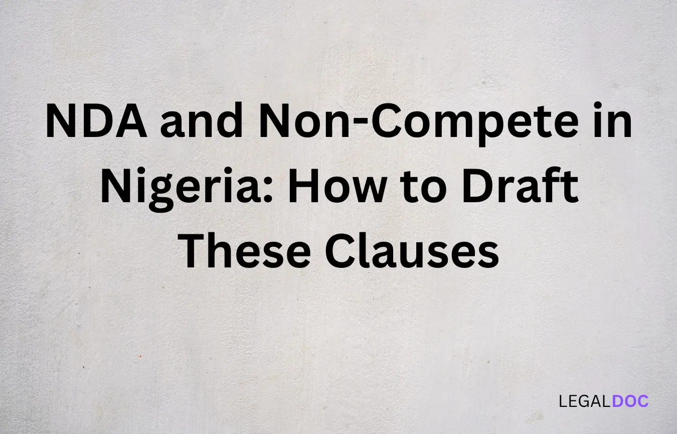 NDA and Non-Compete in Nigeria: How to Draft These Clauses